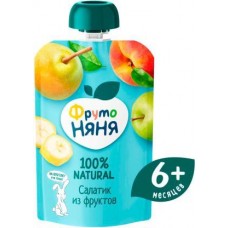 Пюре ФрутоНяня Салатик из фруктов 90г в магазинах Магнит