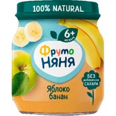 Пюре ФрутоНяня Яблоко и банан 100г в магазинах Магнит