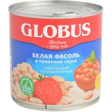 Фасоль Глобус белая в томатном соусе 425мл в магазинах Магнит