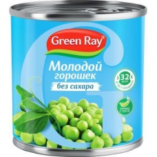 Горошек Green Ray Молодой без сахара 425мл в магазинах Магнит
