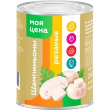 Шампиньоны Моя цена консервированные резанные 400г в магазинах Магнит