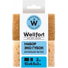 Губка Wellfort Эко для всех видов уборки 2шт в магазинах Магнит