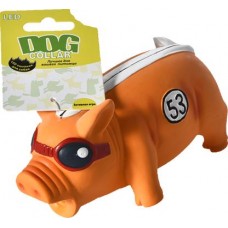 Игрушка для собак латекс с пищалкой свинья в очках в магазинах Магнит