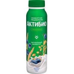 Биойогурт питьевой Актибио черника злаки и семена льна 1.6% 260г Биойогурт питьевой Актибио черника злаки и семена льна 1.6% 260г
