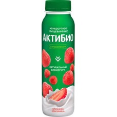 Биойогурт питьевой Актибио клубника-земляника 1.5% 260г в магазинах Магнит