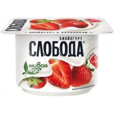 Биойогурт Слобода с клубникой 2.9% 125г в магазинах Магнит