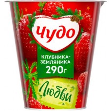 Йогурт Чудо вязкий клубника-земляника 2% 290г в магазинах Магнит