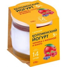Йогурт Коломенский Черника Малина Манго 5% 170г в магазинах Магнит
