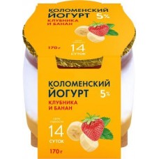 Йогурт Коломенский Клубника Банан 5% 170г в магазинах Магнит
