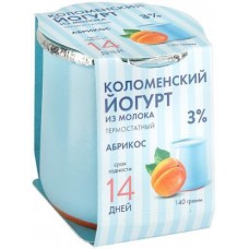 Йогурт Коломенский термостатный Абрикос 5% 140г в магазинах Магнит