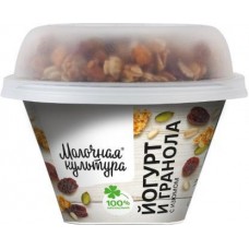 Йогурт Молочная Культура Гранола и изюм 3.5%-4.5% 190г в магазинах Магнит