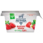 Йогурт Молочная Легенда Клубника 2.8% 180г