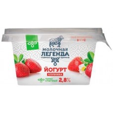 Йогурт Молочная Легенда Клубника 2.8% 180г в магазинах Магнит