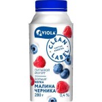Йогурт питьевой Viola Clean Label малина черника 0.4% 280г