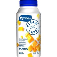 Йогурт питьевой Viola Clean Label манго 0.4% 280г в магазинах Магнит