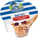 Йогурт Простоквашино гранола с изюмом и клюквой 2.9% 133г