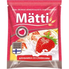 Каша овсяная Matti Клубника со сливками 40г в магазинах Магнит