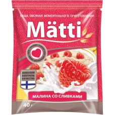 Каша овсяная Matti Малина со сливками 40г в магазинах Магнит