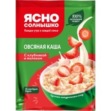 Каша овсяная Ясно солнышко с клубникой и молоком 45г в магазинах Магнит