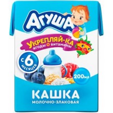 Каша Агуша Укрепляйка молочная злаки черника-малина-яблоко с 6месяцев 200мл в магазинах Магнит