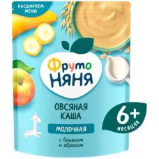 Каша ФрутоНяня Овсяная Банан яблоко 200г в магазинах Магнит