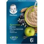 Каша Gerber Мультизлаковая с яблоком и черносливом безмолочная 180г