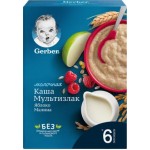 Каша Gerber сухая молочная с яблоком и малиной с 6 мес 180г