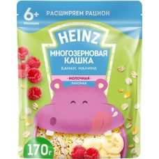 Каша Heinz многозерновая лакомая молочная банан-малина 170г в магазинах Магнит