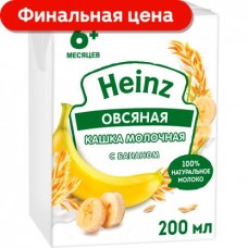Каша Heinz молочная овсяная с бананом 200мл в магазинах Магнит