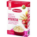 Каша молочная Semper мультизлаковая клубника-яблоко-банан с 9 месяцев 180г
