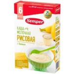 Каша молочная Semper рис с бананом с 6месяцев 180г