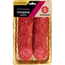 Колбаса Царицыно сервелат премиум сырокопченая нарезка 100г в магазинах Магнит