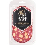 Колбаса Черный кабан Швейцарская с пармезаном варено-копченая нарезка 85г