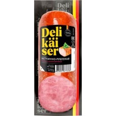 Колбаса Delikaiser Ветчинно-рубленая варено-копченая 400г в магазинах Магнит