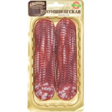 Колбаса Новая столица Брауншвейгская сырокопченая нарезка 100г в магазинах Магнит