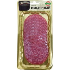 Колбаса Егорьевская КГФ Сервелат Имбирный сырокопченый нарезка 100г в магазинах Магнит