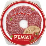Колбаса Ремит Salame сырокопченая нарезка в тарелке 80г