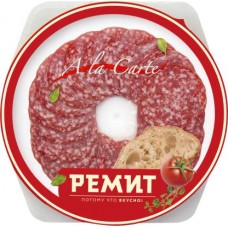 Колбаса Ремит Salame сырокопченая нарезка в тарелке 80г в магазинах Магнит