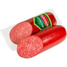 Колбаса Великолукский мясокомбинат Сервелат варено-копченый 400г в магазинах Магнит
