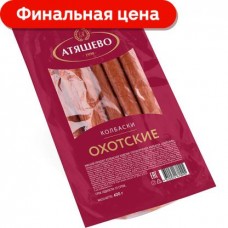 Колбаски Атяшево Охотские полукопченые 400г в магазинах Магнит