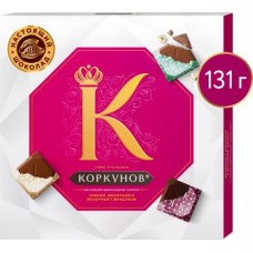 Конфеты Коркунов коллекция шоколадных плиток темный молочный и молочный с фундуком шоколад 131г в магазинах Магнит
