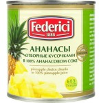 Ананасы Federici кусочками в ананасовом соке 435мл
