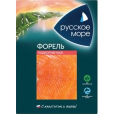 Форель Русское море подкопченная филе-ломтики 120г в магазинах Магнит