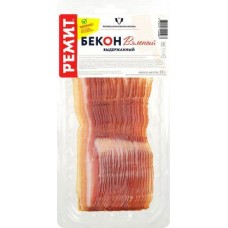 Бекон Ремит вяленый выдержанный нарезка 55г в магазинах Магнит