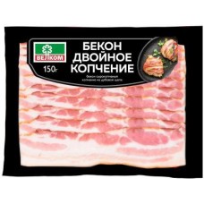 Бекон Велком двойное копчение сырокопченый нарезка 150г в магазинах Магнит