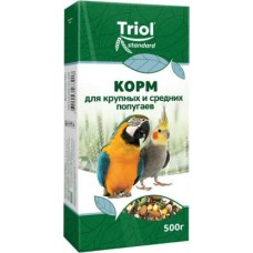 Корм для птиц Triol для крупных и средних попугаев 500г в магазинах Магнит