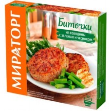 Биточки Мираторг из говядины с зеленью и чесноком 300г в магазинах Магнит