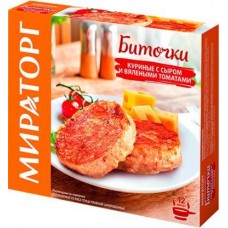 Биточки Мираторг куриные с сыром и вялеными томатами 300г в магазинах Магнит