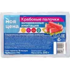 Крабовые палочки Моя цена замороженные 200г в магазинах Магнит