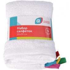 Набор салфеток махровых 30*30см 5шт в магазинах Магнит